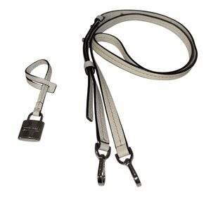 Michael Kors Crossbody Strap white replacement Bag strap and silver bag charm